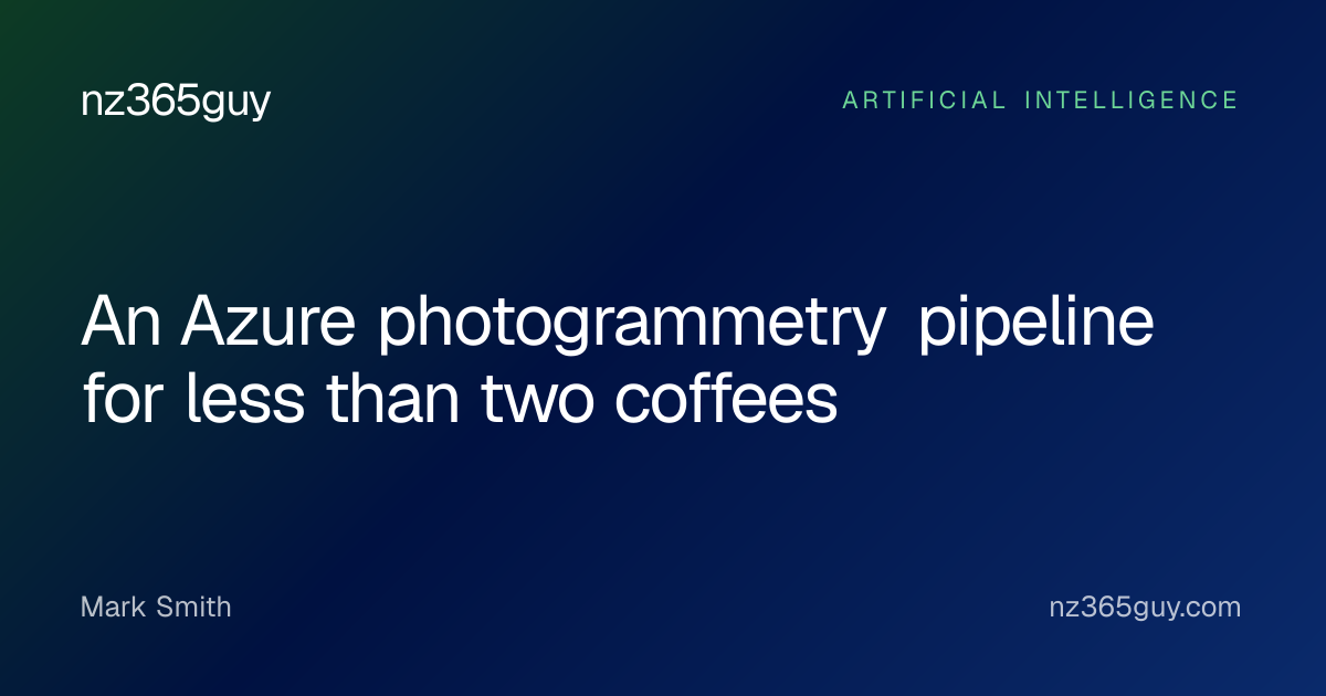 An Azure photogrammetry pipeline for less than two coffees