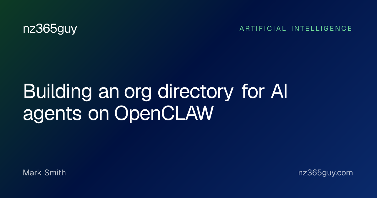 Building an org directory for AI agents on OpenCLAW