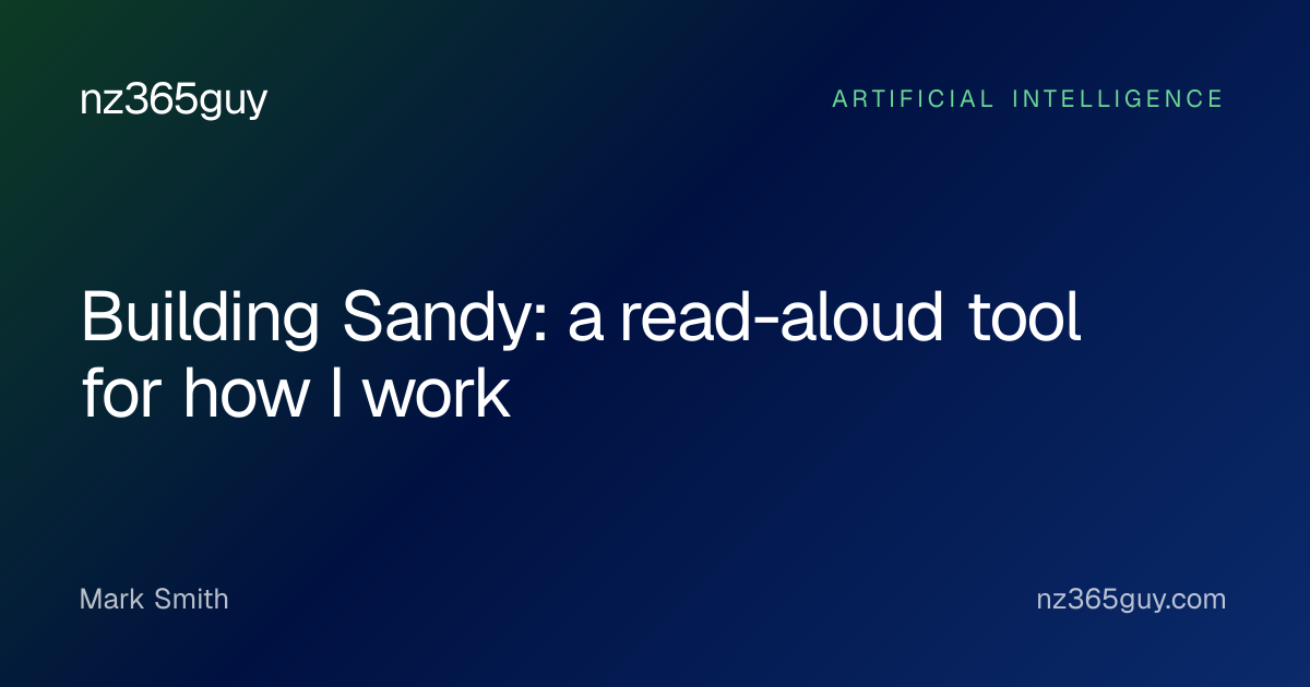 Building Sandy: a read-aloud tool for how I work